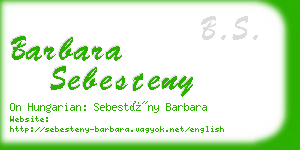 barbara sebesteny business card